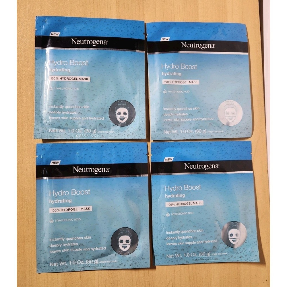 Neutrogena‎ Hydro Boost Hydrating 100% Hydrogel Mask~Lot Of 4~FREE SHIPPING